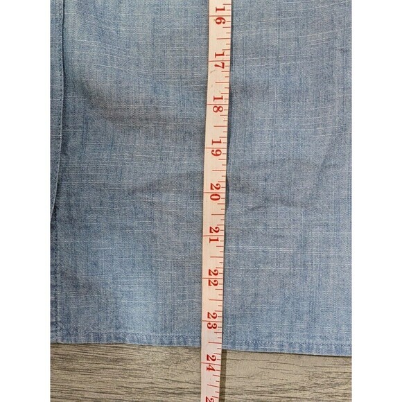 J.Crew‎ Women's Sz Small Chambray Button Front Tank Top Ruffle Straps Blouse N55 - Picture 9 of 9